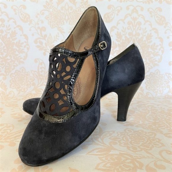 Sofft Shoes - Sofft Oriole Blue Suede Strappy Pump